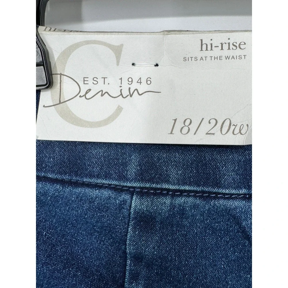 Cato's Denim Shorts Womens 18/20W Blue New High Rise Double Button Medium Wash